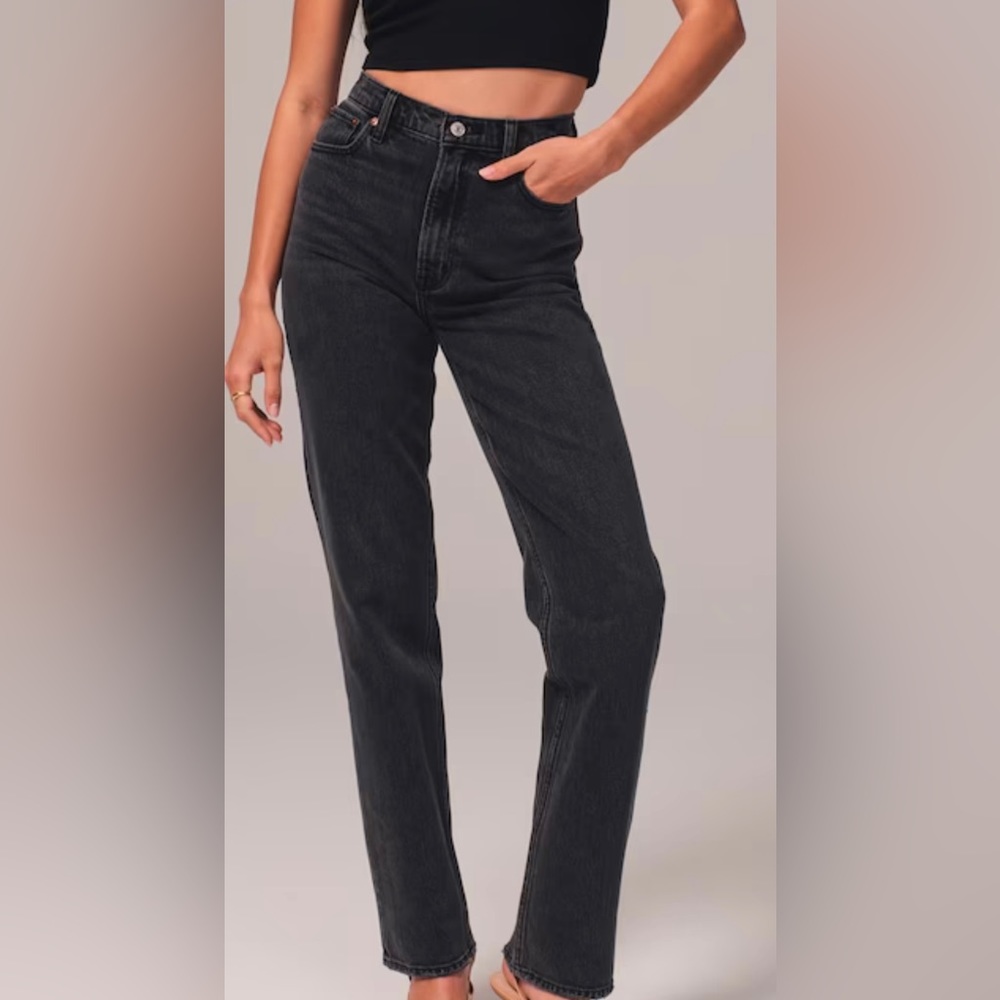 Abercrombie 90s straight jeans black